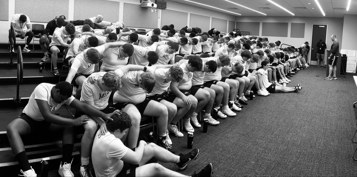 MBACoachBrock's tweet photo. Great “Word of the Week” from Coach Barclay @MBAFootball. Humility - Being humble is not thinking less of yourself, but thinking of yourself less. Philippians 2:3. Proverbs 27:17. John 15:13 #Team128 #Mattock https://t.co/GYxkJopbFm