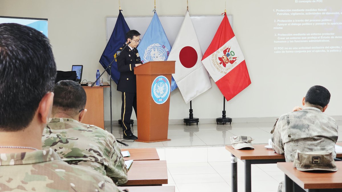 cecopaz_oficial's tweet photo. Taller sobre Operaciones de Paz en el marco de la Cooperación de Defensa Japón–Perú.

🪖🩵💪🇺🇳🇵🇪 #ONU #UN #UnitedNations #Peacekeepers #Peacekeeping #MINDEF #CECOPAZ #FuerzasArmadasPerú #Ejército #MarinaDeGuerra #FuerzaAérea #PolicíaNacional #MilitaryTraining #日本大使館 #NDP https://t.co/BQ1hpllW7i