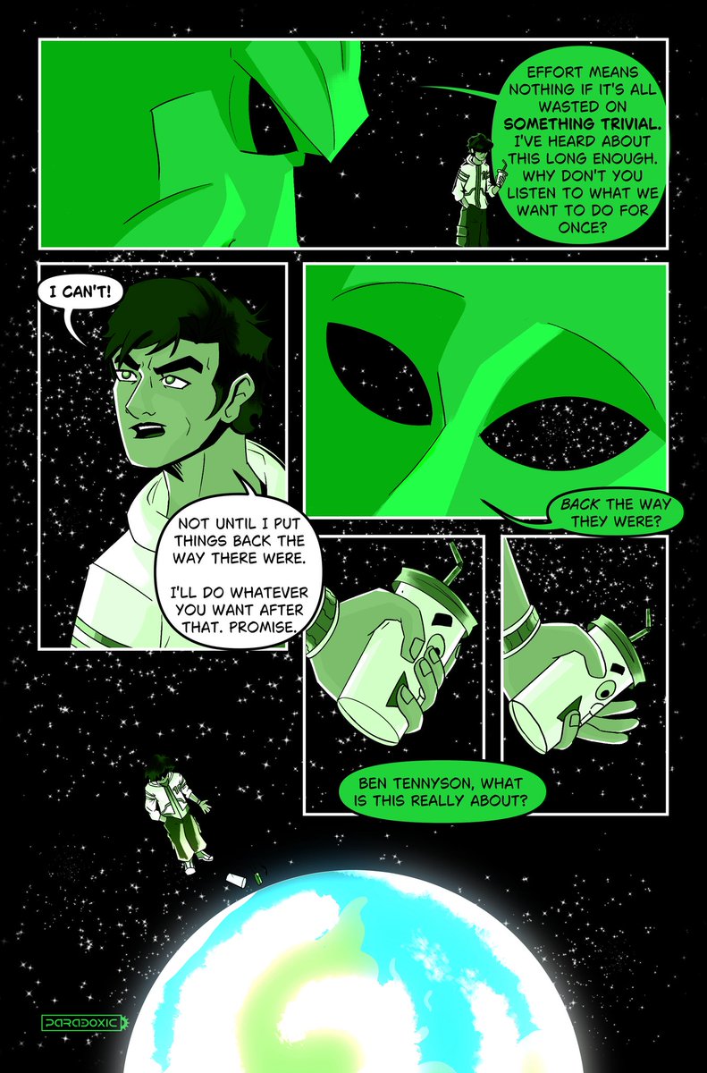 DanBoyWonder's tweet photo. “Ben 10: Green” 

Written By: Me
Art By: @ParadoxicComics https://t.co/oTG9LQb9A1