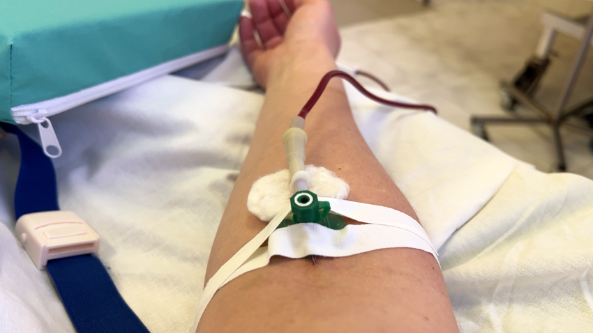 An IV in an arm