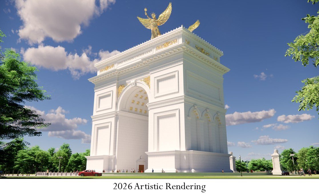 RudyGiuliani's tweet photo. 🚨 BREAKING NEWS: CONSTRUCTION ON THE "GREAT TRIUMPHAL ARCH" IS SET TO BEGIN

SEC BURGUM: "We are pleased to announce that after a very long wait (over 125 years!), we are preparing to start, over the next two-week period, the excavation work necessary for the Great Triumphal Arch and Military Observation Deck, at Memorial Circle on Columbia Island between the Lincoln Memorial and Arlington National Cemetery. This will be one of the Great Pieces of American Architecture, honoring the history and significance of Arlington Cemetery and befitting the most powerful Capital in the World."

America's Mayor Live 🇺🇸