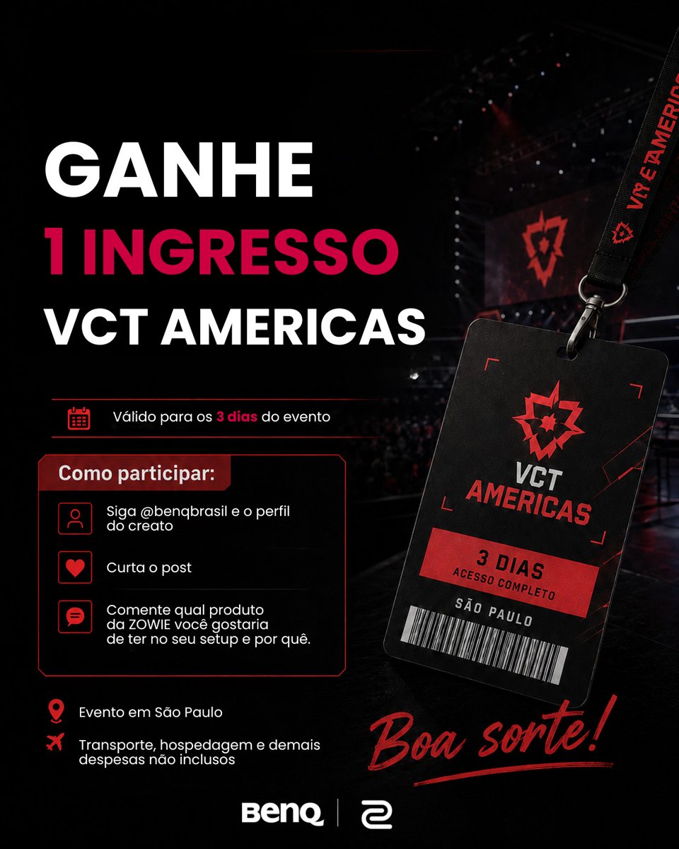 land1ncs's tweet photo. 🚨 QUER IR PRO VCT AMERICAS? 🇧🇷🔥

MEUS ALIADOS VALOROSOS
A @ZOWIEeSportsBr vai levar 1 pessoa + acompanhante para acompanhar os 3 dias do VCT Americas em São Paulo!

As regras estão na imagem, Pra participar é simples👇
Siga a BenQ Brasil no Instagram, curta esse post e responda essa perguntinha aqui nos comentários;
Qual produto da ZOWIE você gostaria de ter no seu setup e por quê? 👀