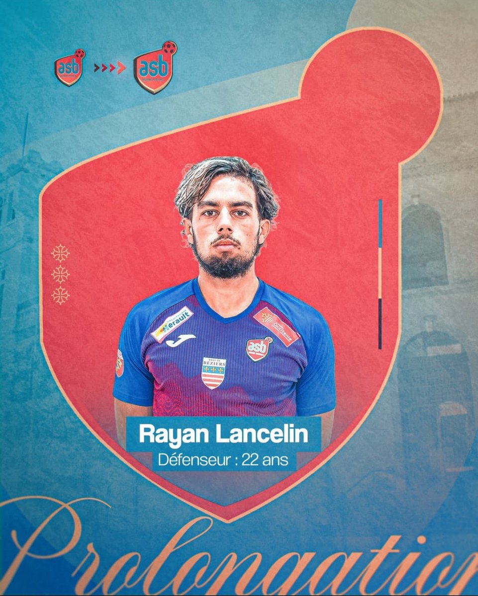 AS_Beziers's tweet photo. 🔴🔵 | Prolongation

L'avenir Sportif Béziers est heureux d’annoncer la prolongation de notre défenseur central Rayan Lancelin. 

#TeamASB #Prolongation https://t.co/xGEWVXy0c6