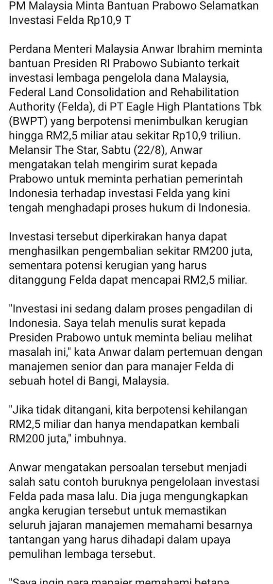 Spectrefxe's tweet photo. @baruman21 @jjhwonu Ya gimana anwar Ibrahim juga minta supaya felda kagak d hukum https://t.co/UsTbi1dVLi