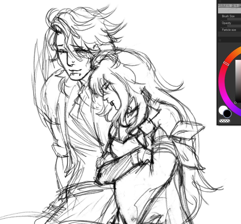 akritase's tweet photo. in my heart seele and sampo are like siblings and she yells at him but then also takes naps on his shoulder https://t.co/xLQyMRqmLl