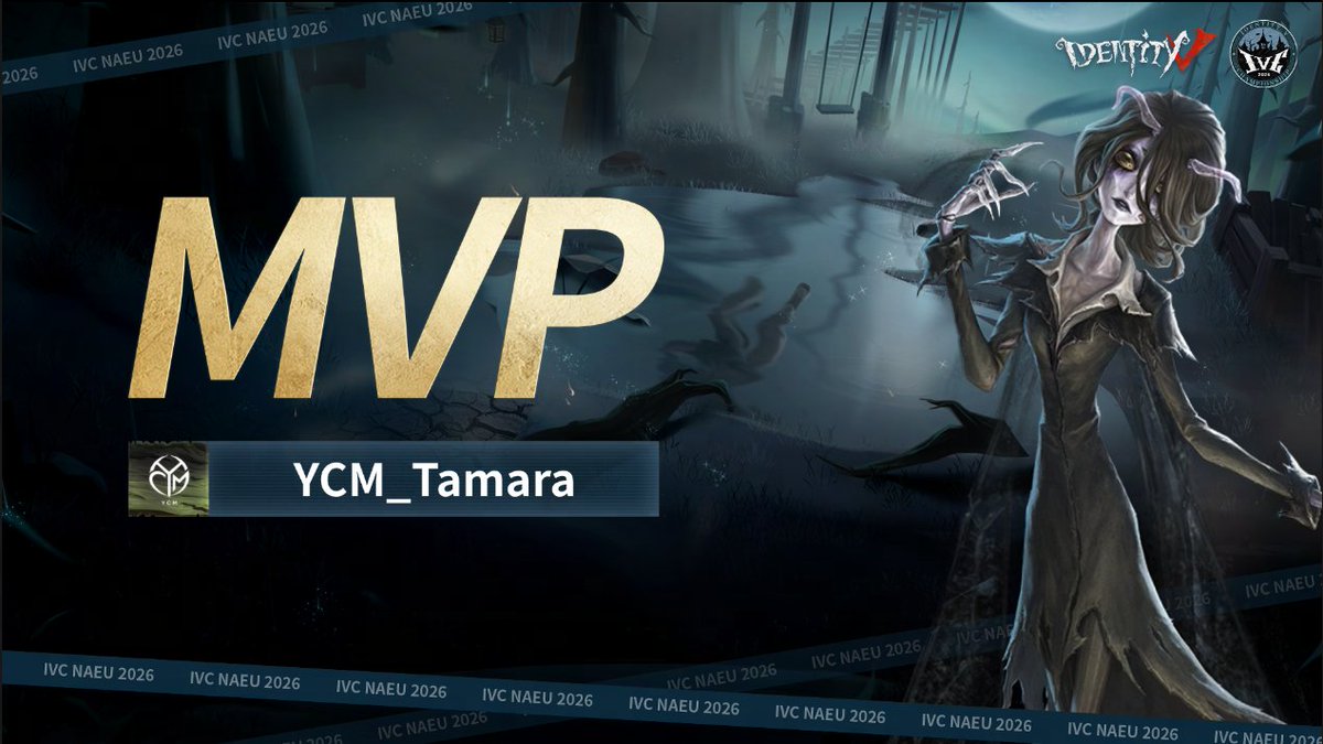 GameIdentityV's tweet photo. Dear Visitors, 
Day 5 of the Top 8 Group Stage has officially concluded.
Here are today's results: 
DM [0]–[2] BIN 
YCM [2]–[0] MST 
RV [0]–[2] Omni

🏆 Day 5 MVP: BIN_fafa, YCM_Tamara, Omni_Pit

Congratulations to today's winners! Rest up—the battle continues tomorrow. 

#IdentityV #IDVIVC2026