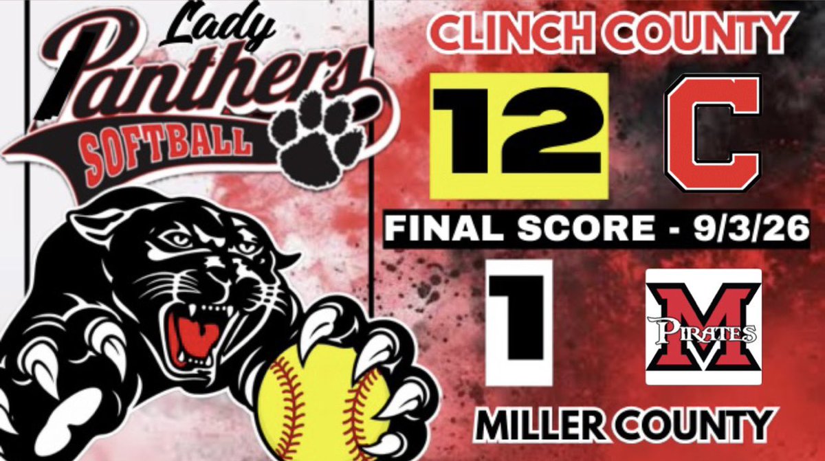 ccpanthernation's tweet photo. Lady Panthers bounce back from 4-2 loss against Telfair County to defeat Miller County, 12-1! They improve to 7-3 on the season and will host Class 7A’s Valdosta next Tuesday. 🥎🐈‍⬛🐾❤️🤍 https://t.co/K96nilZLwZ