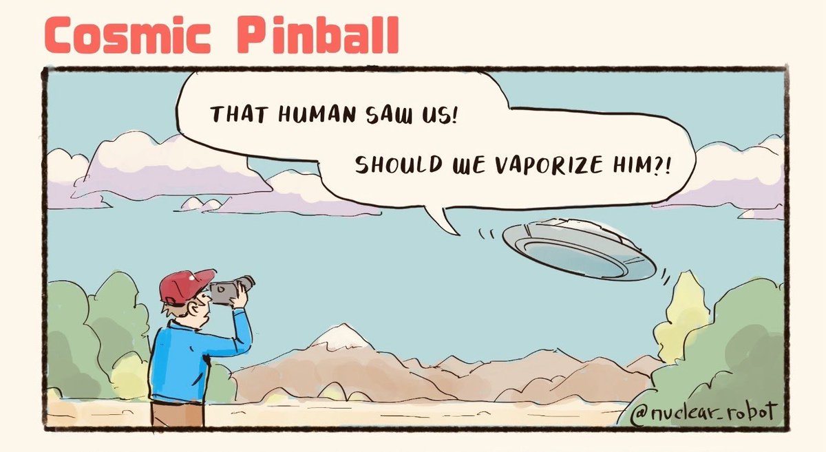nuclearobot's tweet photo. “Extraordinary claims require extraordinary evidence”
-Carl Sagan 

#webcomic #procreate #scificomics #cosmicpinball #ufo https://t.co/xR3TGNeS7f