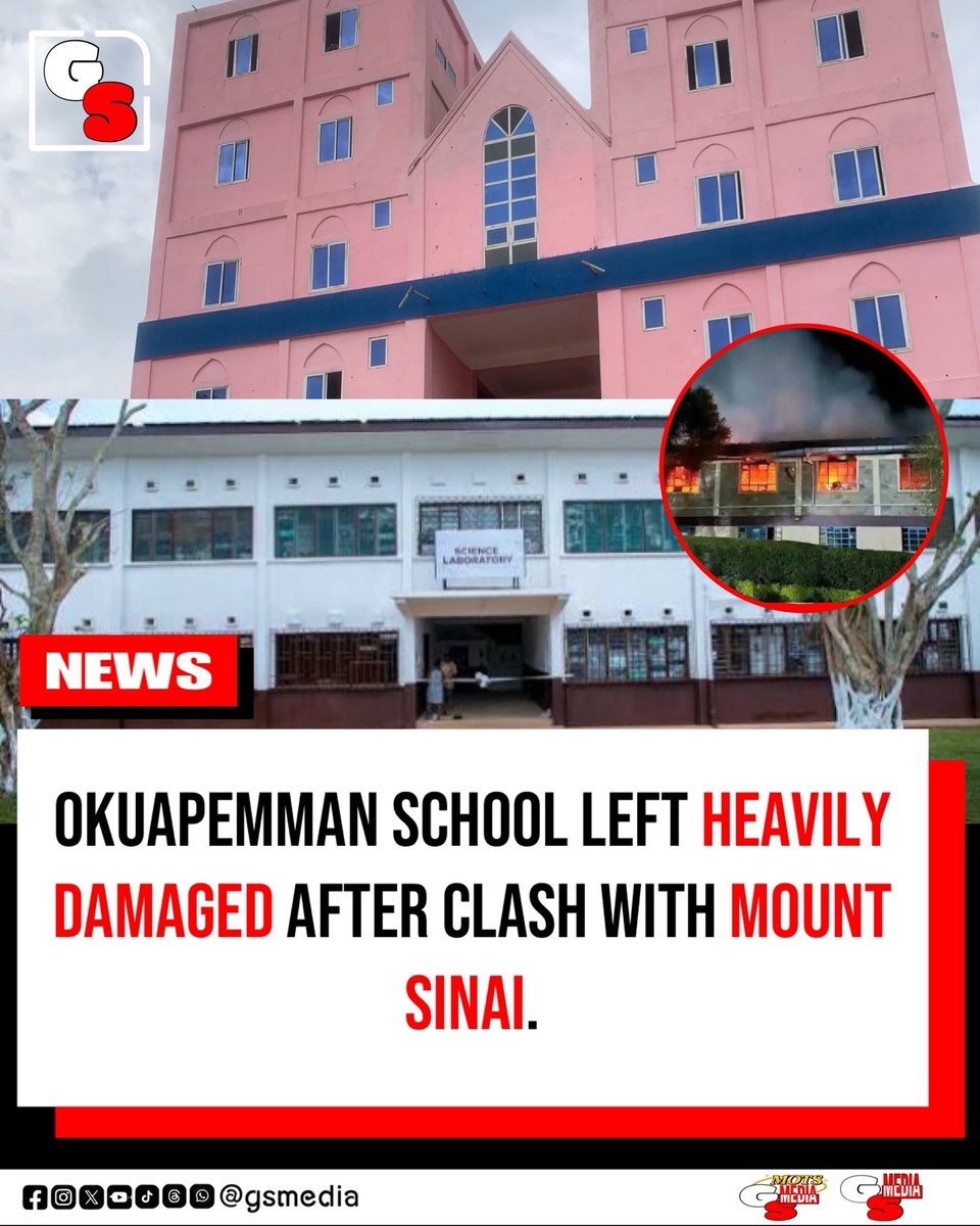gsmedia0's tweet photo. Okuapeman &amp; Mount Sinai SHSs Clash, Property Damaged

A violent clash between students left six Okuapeman students injured and property damaged at both schools. More than 10 students have been arrested as police investigate the cause of the violence. https://t.co/29fOavK4U3