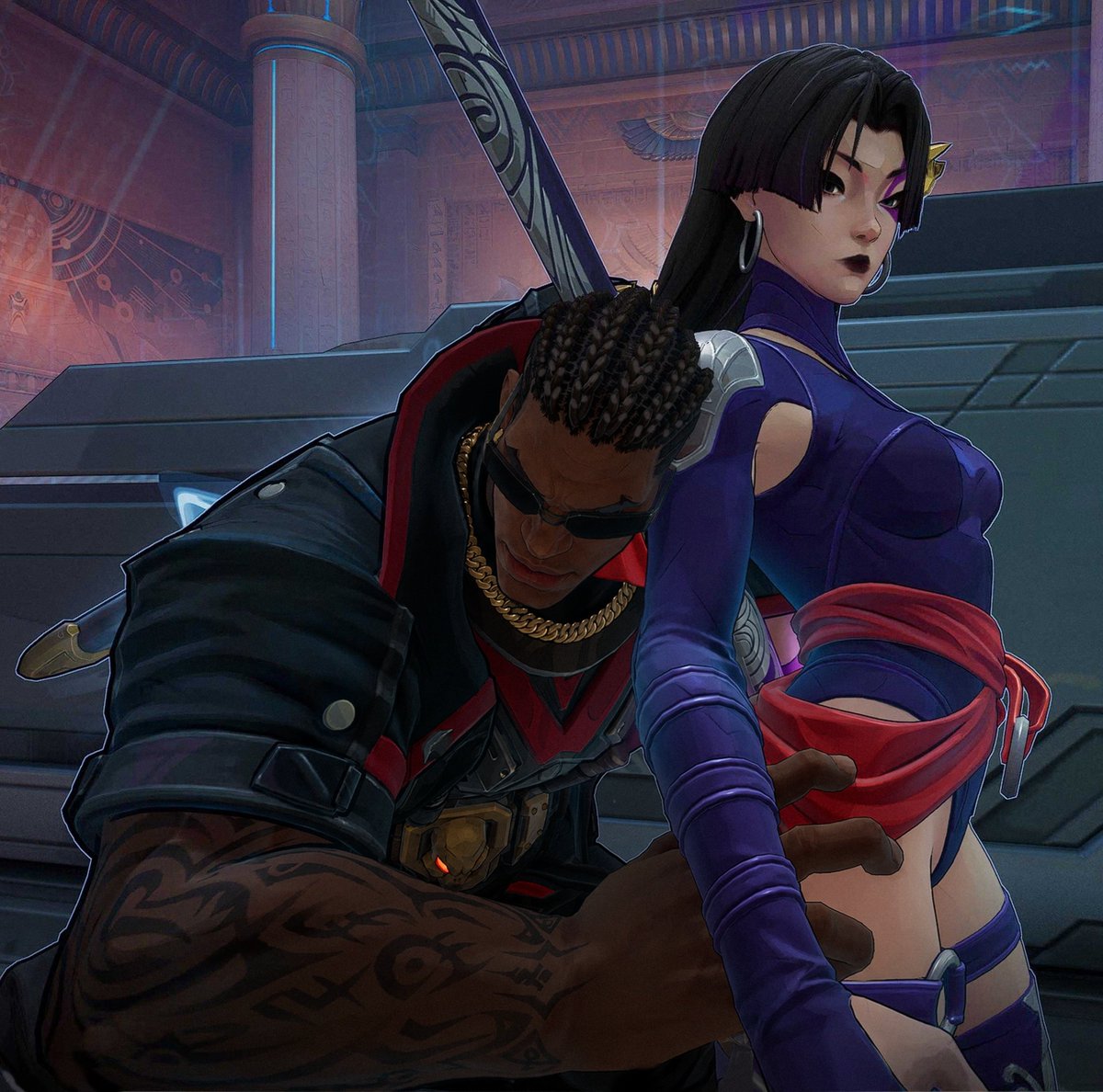psyblade_art's tweet photo. When you're being clingy but still gotta aura farm #Psylocke #Blade #MarvelRivalsㅤ https://t.co/ukxABNXJ5u