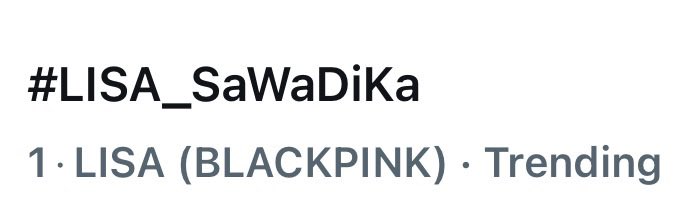TeamLisaPH's tweet photo. #LISA_SaWaDiKa hashtag has kicked SAWADIKA OUT NOW tagline and is currently the #1 Trending in the Philippines 🇵🇭

#LISA @wearelloud https://t.co/KYDyUrZFYc