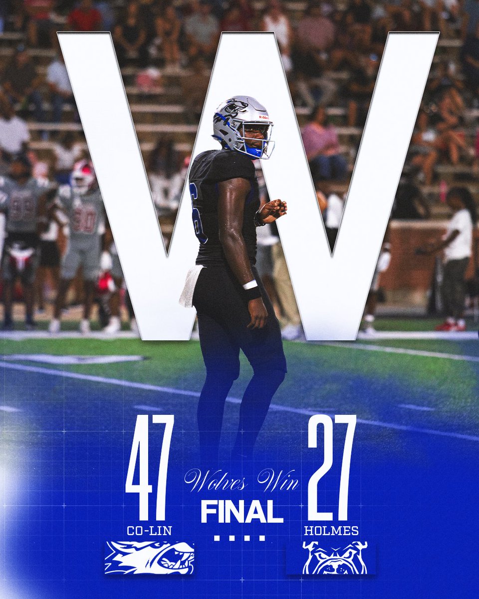 colinathletics's tweet photo. WOLVES WIN!! Kendal Middleton goes for 179 passing yards and 101 rushing yards, with four touchdowns, to lead the Wolves past Holmes!

#BackThePack https://t.co/mvReSEfwDR