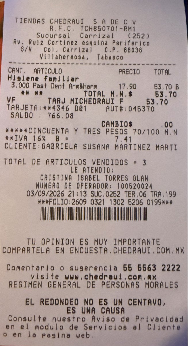 Gabriela_Susana's tweet photo. Tiendas @Chedrauioficial  el día de hoy me raciona mi compra; después de haber comprado una crema dental entré nuevamente a comprar y me dice la supervisora de cajas que no puedo comprar más que tres piezas. @Profeco la justificante fue que el precio está equivocado. https://t.co/dEAQJ5xY1q