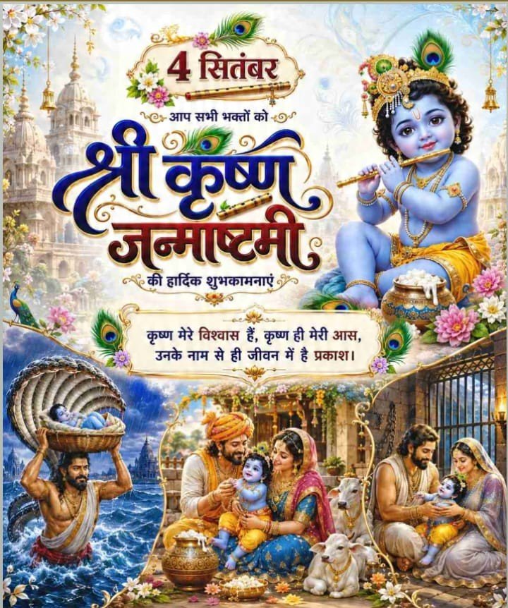 Mathurawalajat's tweet photo. सभी को कृष्ण जन्माष्टमी महोत्सव की हार्दिक शुभकामनाएं! जय श्री कृष्णा 🙏🙏🛕🚩 https://t.co/arIa418aC3
