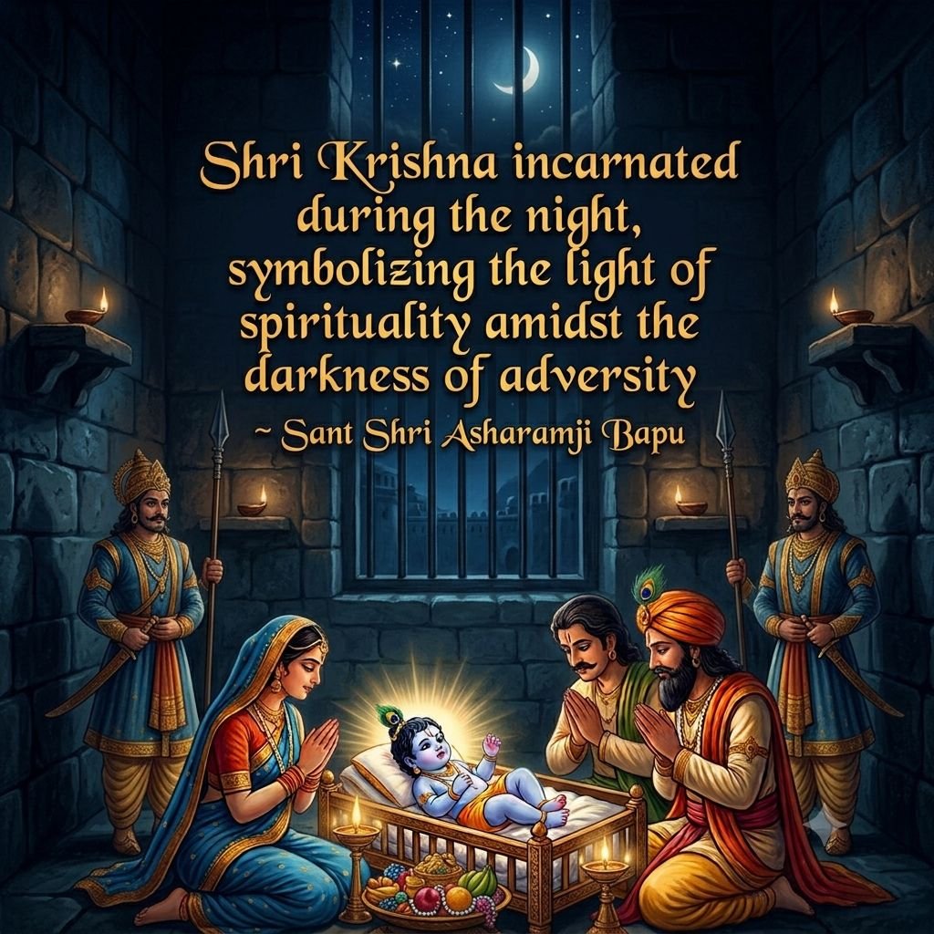 HariommSahoo's tweet photo. Sant Shri Asharamji Bapu बताते है 
होली, दिवाली, महाशिवरात्रि और #Janmashtami इन चार महारात्रि में से एक Shri Krishna जन्माष्टमी है। इसदिन व्रत और विशेषकर जागरण करना चाहिए। ब्रह्मविवर्त पुराण में लिखा है कि 20 करोड़ एकादशी व्रतों के फल के समान अकेला जन्माष्टमी का व्रत है। https://t.co/Br2xgB84Wf