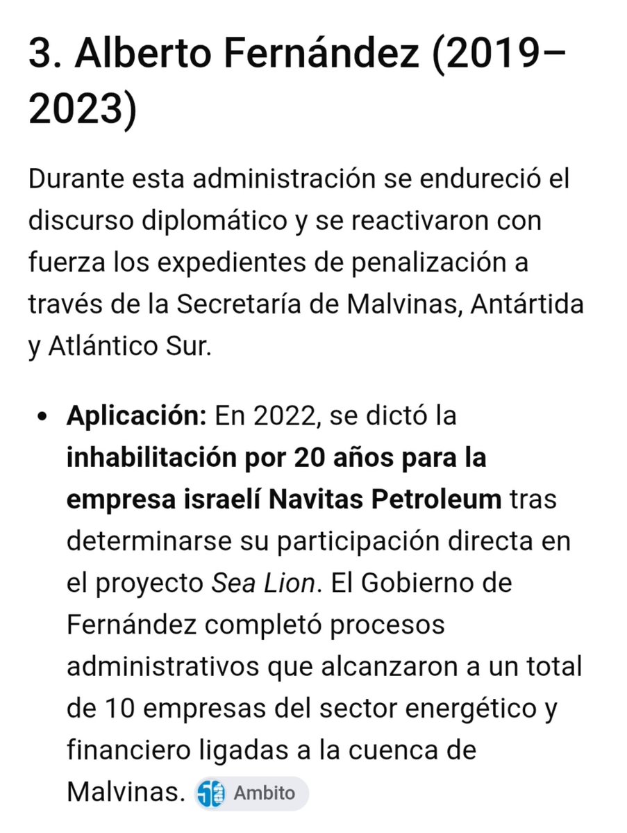 Lautafym's tweet photo. Hasta hoy, el único presidente que no había aplicado la Ley 26.915 de 2011 con sanciones a las compañías sobre Malvinas era Milei. No anunció nada más que un cambio de postura propia sobre Malvinas y la aplicación de la misma. https://t.co/PZGfWM2xyt
