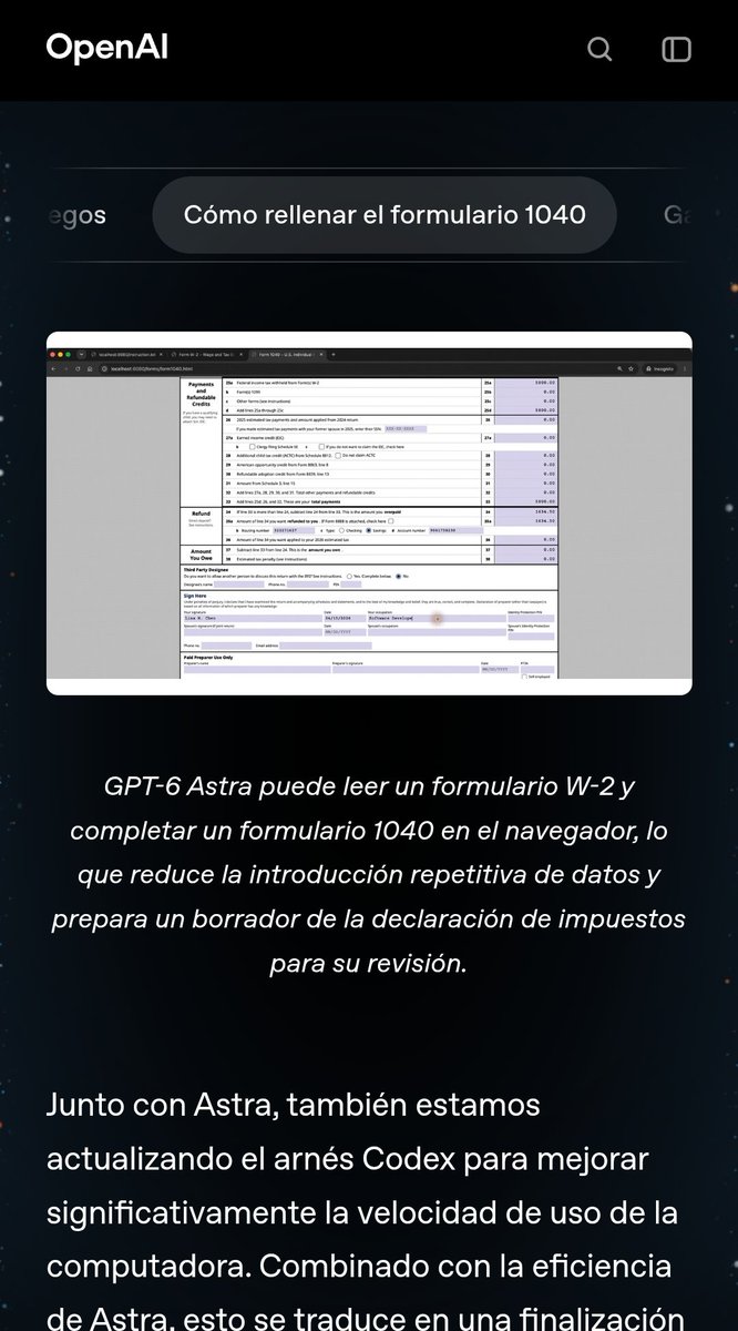 lucasmosquera's tweet photo. Excel que se arman solos.
Liquidaciones impositivas que ya no hay que cargar.

GPT 6 Astra, te quiero probar ya.

Chau Claude? https://t.co/qoBhYZzNQx