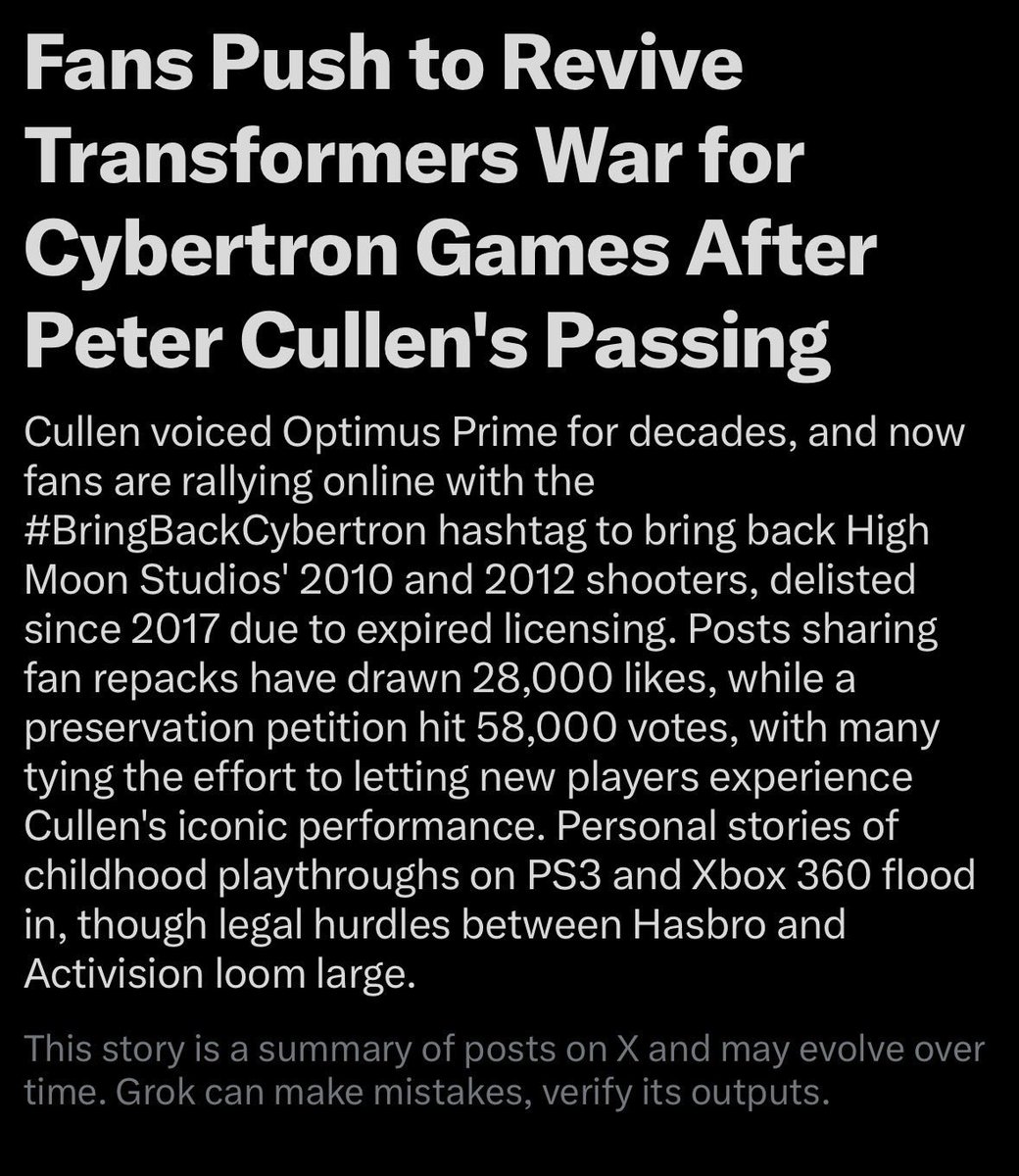 RoboGamer1HD's tweet photo. Transformers fans, our time is now! @Hasbro #BringBackCybertron enough time has passed, remaster these Transformers video games. Develop new unique TF games like Reactivate. Bring #Transformers #TransformersGame back! Transformers console games need to be a priority again! https://t.co/buJjjONg9t