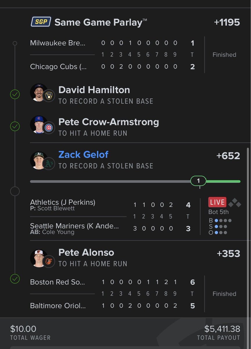 UncBets_'s tweet photo. HOLY SHIT 
Tailed the SB from @Jokeeee_  and the HR picks from @mikeroccovioli parlay he sent out and BANGGGGGG https://t.co/PcqTlAxbYx
