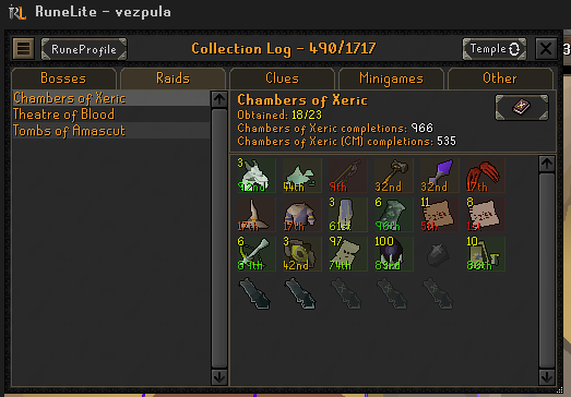 Vezpula's tweet photo. 1,500 Chambers of Xeric - where Tbow https://t.co/lxVkBFk5pE