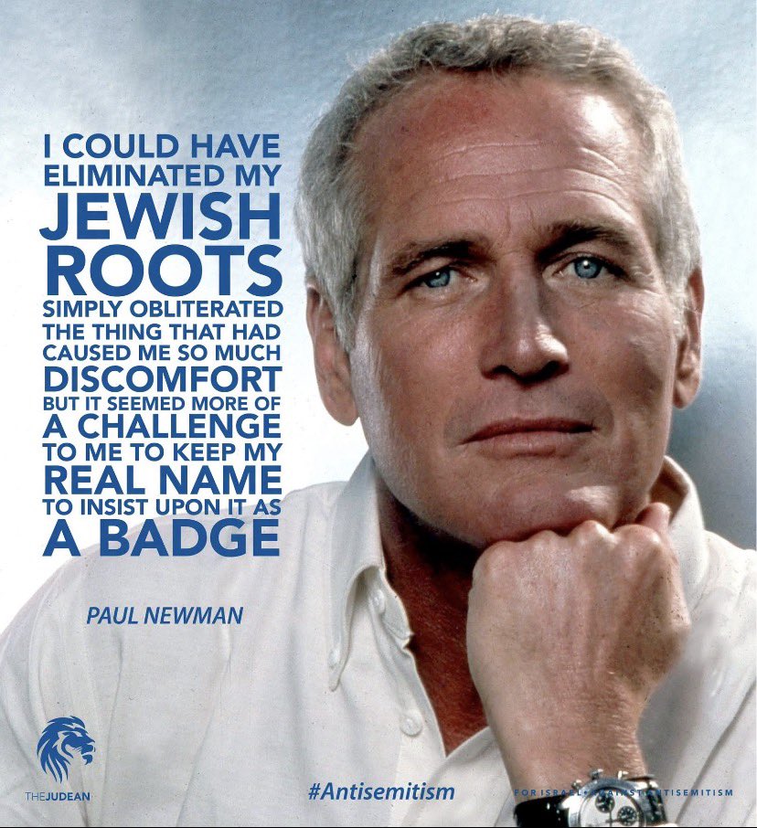 KingDavid9y's tweet photo. “I could have erased my Jewish roots — simply destroyed the thing that had caused me so much discomfort for so many years. But keeping my real name and wearing it as a badge seemed like a far greater challenge.”

In Shaker Heights outside Cleveland he already faced antisemitism as a child. The same thing happened in the Navy in Hawaii during the war. Early in his career he was repeatedly told to take a “less Jewish” stage name — he flatly refused. When Otto Preminger offered him the role of Ari Ben Canaan in Exodus in 1959, Newman accepted at once. Despite constant advice to hide his origins, Paul Newman never did.❤️🙏