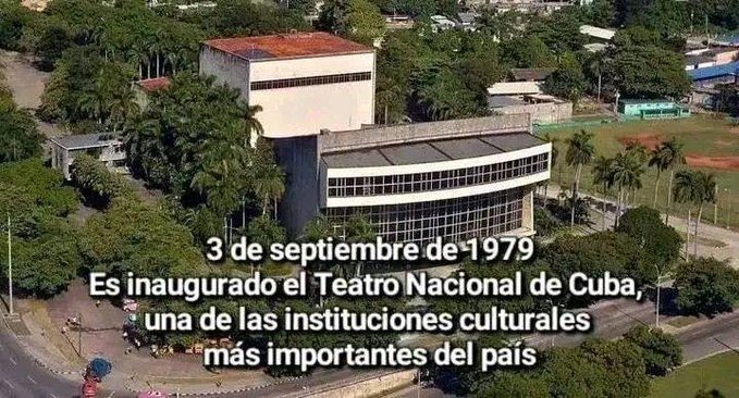 DGSaludSsp's tweet photo. El 3 de septiembre de 1979 se inaugura el Teatro Nacional de Cuba. Desde entonces a sido escenario de los más auténticos valores de la cultura nacional e internacional, en todas las manifestaciones artísticas.
#SanctiSpíritusEnMarcha 
@DeivyPrezMartn1 @Barbara78904587 . https://t.co/xz6LnHqEF3