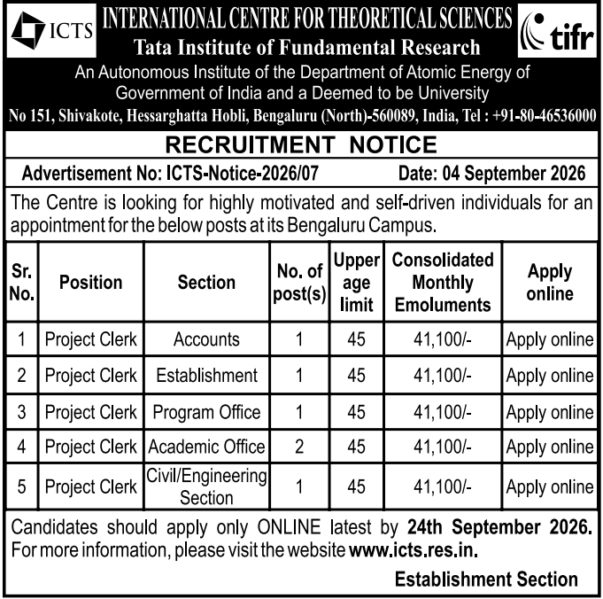 indiangovtjobs's tweet photo. ✅ ICTS Project Clerk Recruitment 2026 – Apply Online for 06 Posts | Last Date 24-09-2026

🔗 Apply Details: https://t.co/eQlMrJkGFu https://t.co/tQ70w1Wsl4