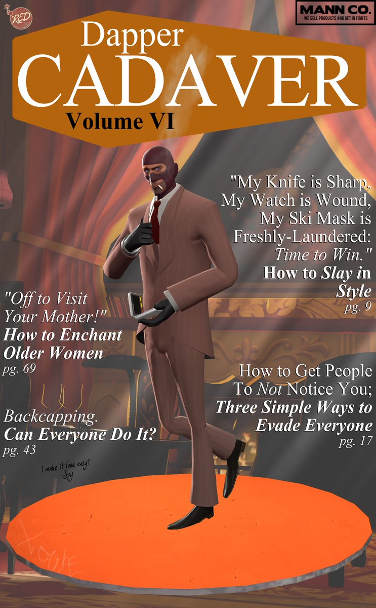 susie__xowie's tweet photo. The SPY in Dapper Cadaver (Volume VI)
9/10
#TF2 #SFM #TF2SFM #SpyTF2 https://t.co/0e7f6SzvRq