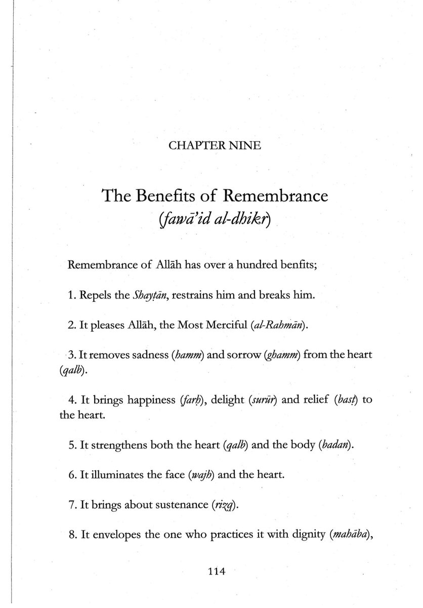 shahmir69420's tweet photo. The complete chapter on the benefits of remembering Allāh by ʾImām ʾIbn al-Qayyim al-Jawziyyah رحمه الله.

📚 al-Wābil al-Ṣayyib wa Rāfiʿ al-Kalim al-Ṭayyib (الوابل الصيب ورافع الكلم الطيب)

Translated by Dār as-Sunnah.

This chapter is arguably the most important chapter in this book. May Allāh bless the author and the translators and reward them abundantly.

I hope that someone else benefits from this as well, and that Allāh makes it a means of forgiveness for my sins.

[Pages 114–159]