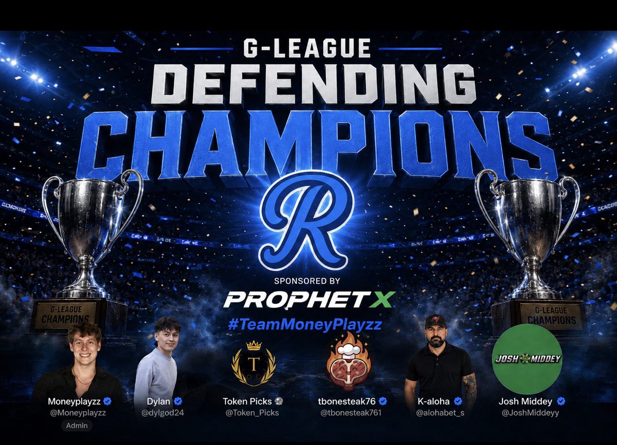 alohabet_s's tweet photo. Just a little reminder for the gang…

WE ARE THE CHAMPS #TeamMoneyPlayzz 

@Moneyplayzz 
@dylgod24 
@Token_Picks 
@tbonesteak761 
@JoshMiddeyy https://t.co/xFWgmHkmGc