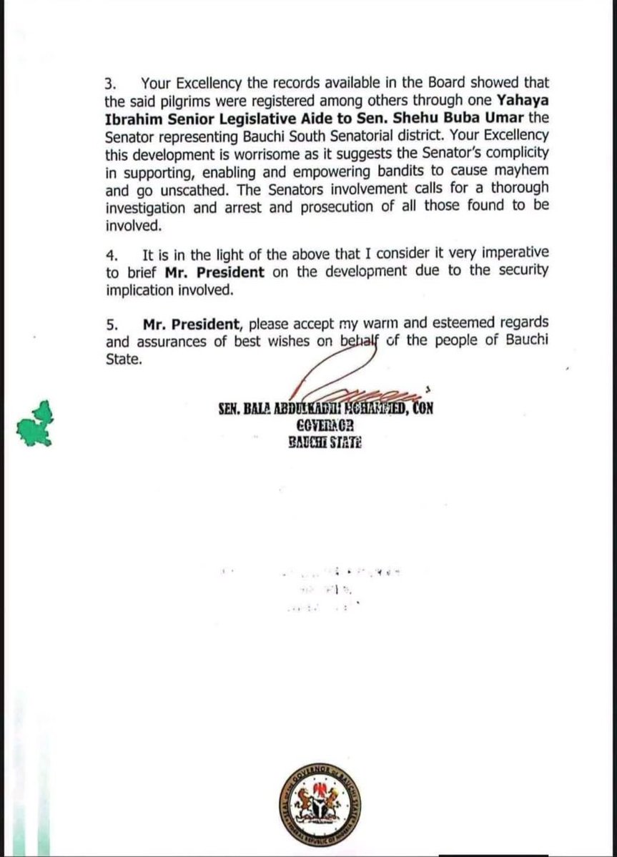 IU_Wakilii's tweet photo. UPDATE 💥 

This is the letter Governor Bala Muhammad wrote to President Bola Ahmed Tinubu raising alarm about Senator Shehu Buba on 19 September, 2025.

Omo! https://t.co/uwBa7pyi4T