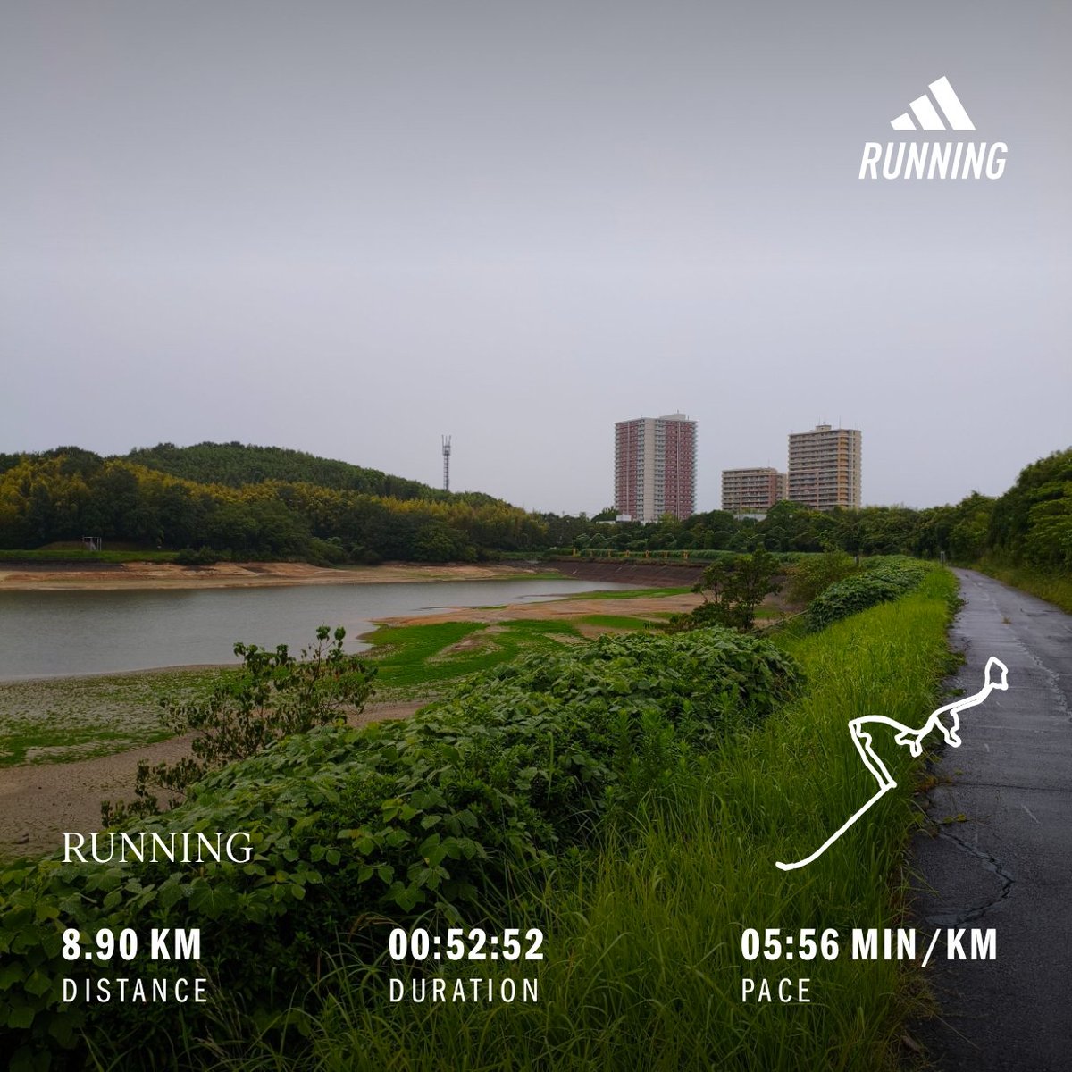 tsukimaron's tweet photo. テレワーク前の朝ラン🏃
雨の中でしたが涼しくて気持ち良く走れました(*´ω｀*)
明日明後日は旅行かつ雨予報なので走れるか分かりませんが、チャンスがあれば走りたいと思います！
#朝ラン #ランニング #running #愛知池 https://t.co/CwVuIr0Lk9