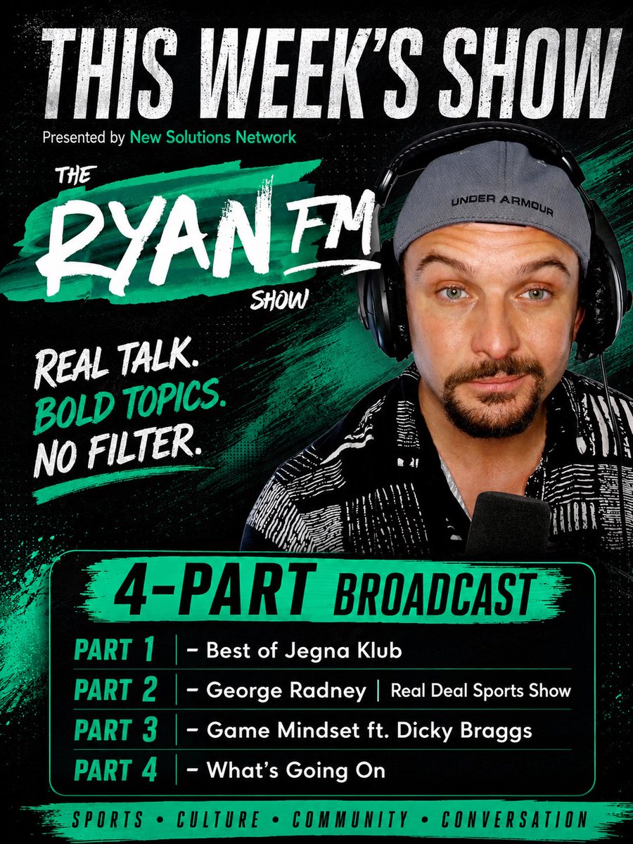 HAND_RADIO's tweet photo. Tune in Tonight at 8pm on The Ryan Show FM, on the HAND RADIO App!

Four different conversations covering youth empowerment, sports, mindset, and the biggest stories in sports and culture.

#TheRyanShowFM #HANDRADIO https://t.co/TCvYbhOtLT