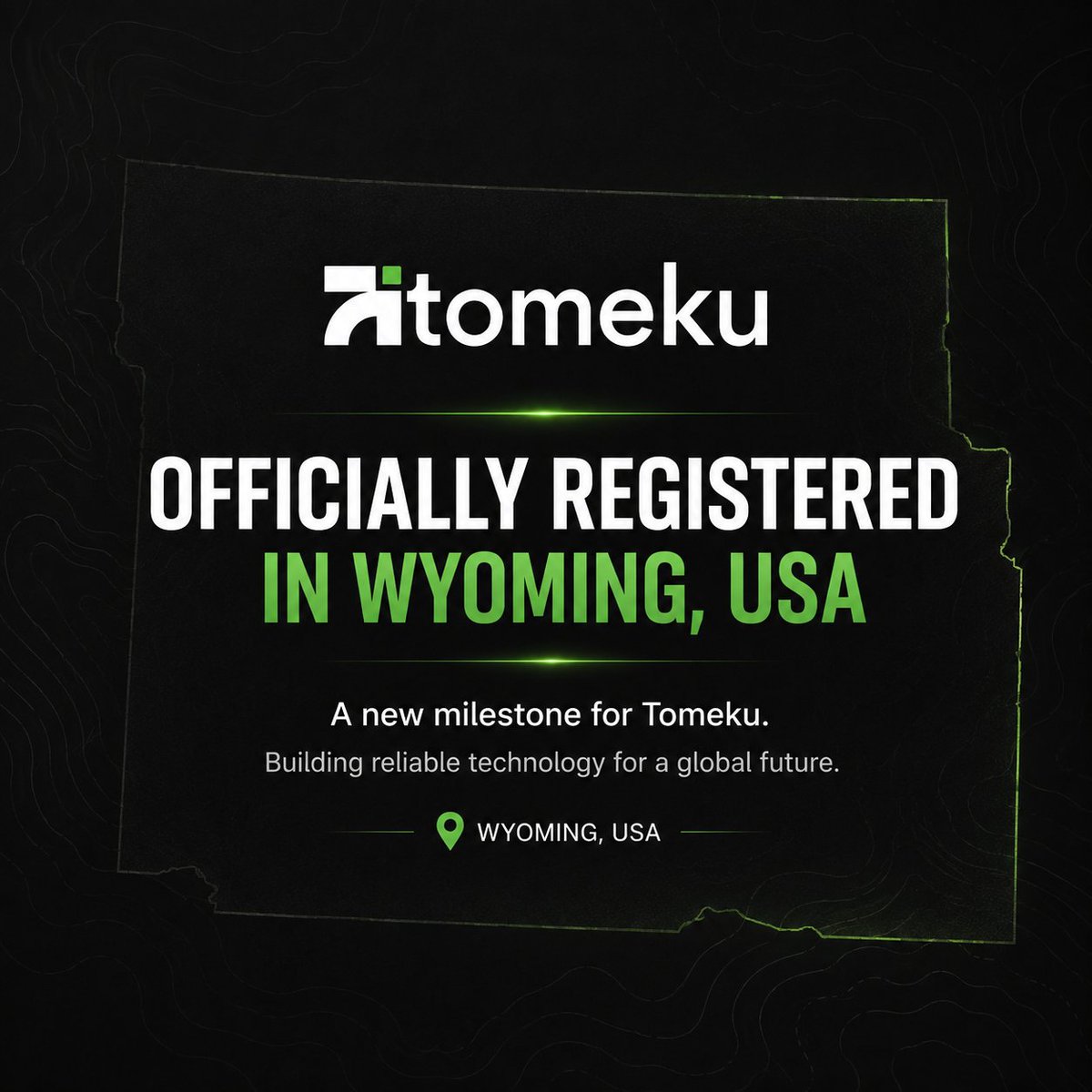 OfficialTomeku's tweet photo. We’re pleased to share that Tomeku is now officially registered in Wyoming, USA. This milestone strengthens our foundation as we continue building reliable hosting, software, and SaaS products for customers worldwide. https://t.co/bx7SwfrLTh