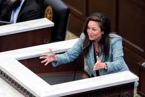 GretchenInOK's tweet photo. Credit: Kevin Hopkins:

For those saying, “I’m a Republican, but I’m going to just vote for Cyndi Munson so we can have a CHANGE in Oklahoma?” Let me tell you who the REAL Cyndi Munson is, by her own record.
The REAL Cyndi Munson:
• Voted to allow MEN to participate in WOMEN’S sports by voting AGAINST the Save Women’s Sports Act.
• Voted that churches be deemed “non-essential” and closed during COVID in HB2648.
• Voted to DENY the necessity of parental consent for vaccines to their own children in HB2339!
• Voted for record-high property taxes in HB2504.
• Voted AGAINST reducing OK income taxes. HB2764
• Voted AGAINST a woman’s right to pull a firearm (without firing it) as a display of readiness in self-defense!
• Voted AGAINST requiring hospitals to show the costs of regularly performed procedures to patients BEFORE performing such. SB889
• Voted against FREE SPEECH for college students in SB3661
• Voted AGAINST requiring photo ID to vote in Oklahoma in HB1005
• Voted to TAKE up to $10 MILLION of OK taxpayer money to give rebate checks to Hollywood entertainers. HB2110
• Voted AGAINST allowing adoptive and foster parents to turn down a placement assignment based on the child’s stated sexual identification; no matter their family’s religious convictions. SB658

If these are not your values, DON’T vote for Cyndi Munson.