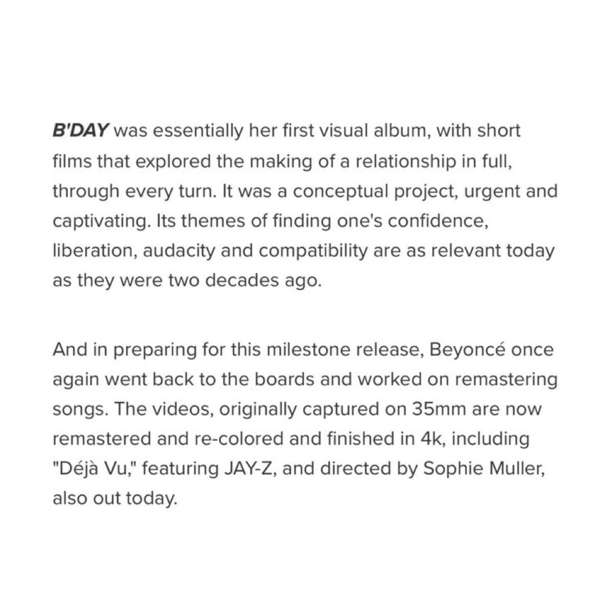 beyoncegarden's tweet photo. 🚨BEYONCÉ IS RELEASING REMASTERED B’DAY MUSIC VIDEOS IN 4K &amp; (POSSIBLY KITTY KAT FULL MV), GET UPPP😭😭😭 https://t.co/pkpwXDQjfb