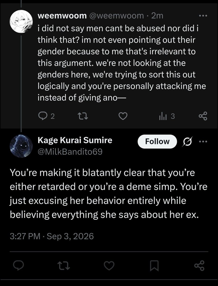 weemwoom's tweet photo. @reckno64 i feel like everyone siding with psp or chibi just throws out slurs and attacks the instead of the actual argument, it's convincing me less when people act like this https://t.co/5T0B056cMv