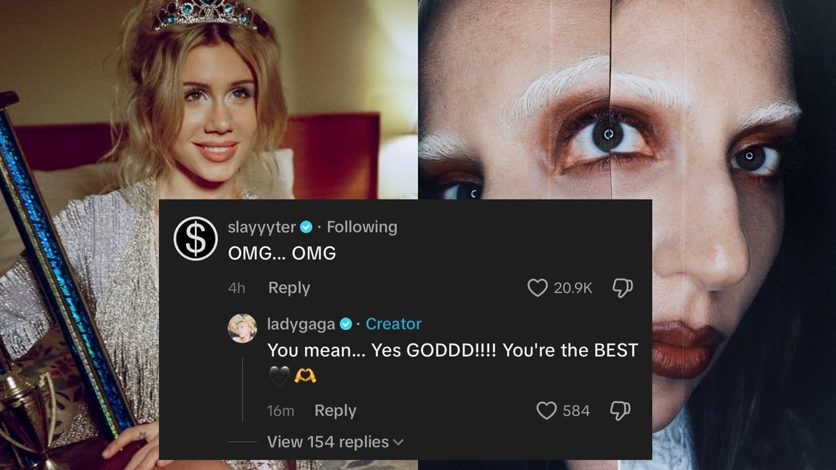 gagasourcelgs's tweet photo. MÃE E FILHA! Lady Gaga abençoa Slayyyter nas redes sociais e faz menção ao hino "YES GODDD":

"Você é A MELHOR! 🖤" https://t.co/xUXyBxDI8y