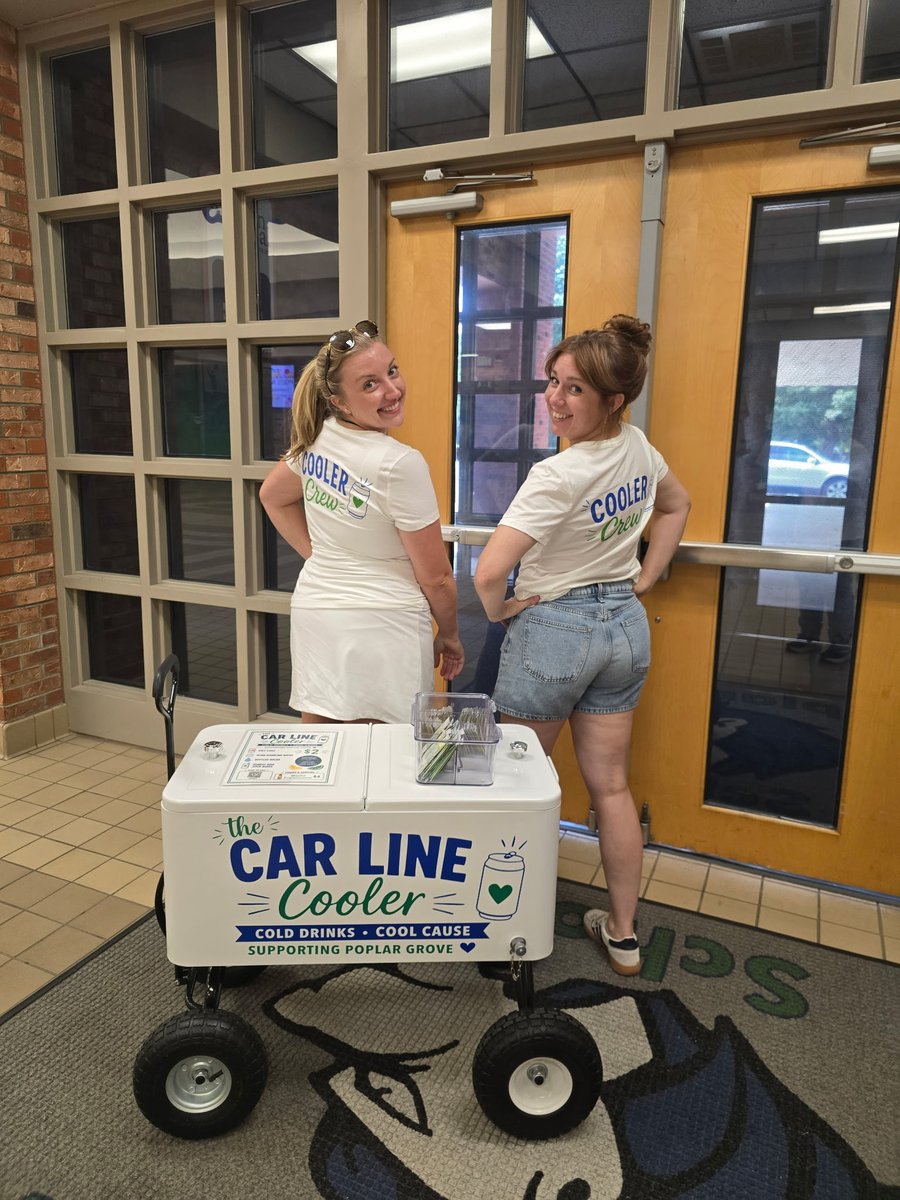 fssdPGES's tweet photo. 🥤 The Car Line Cooler ladies were serving up sodas, waters, frappuccinos &amp; other cold drinks during dismissal today!
All funds raised support Poplar Grove. 💙💚
Missed them? Keep an eye out—they’ll be back soon! 👀🥤 https://t.co/JUrhidhkcl