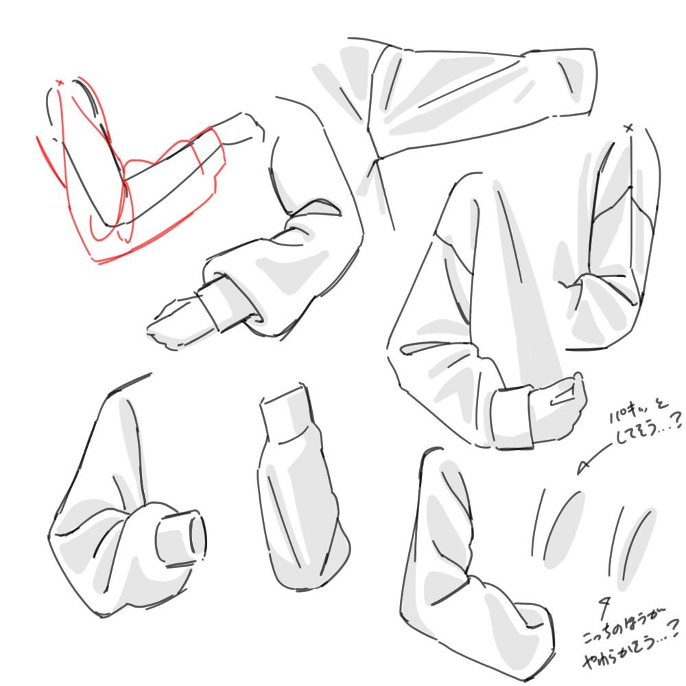 R3nderLab's tweet photo. Sleeves follow the arm, not a straight line. https://t.co/skbgSj110l