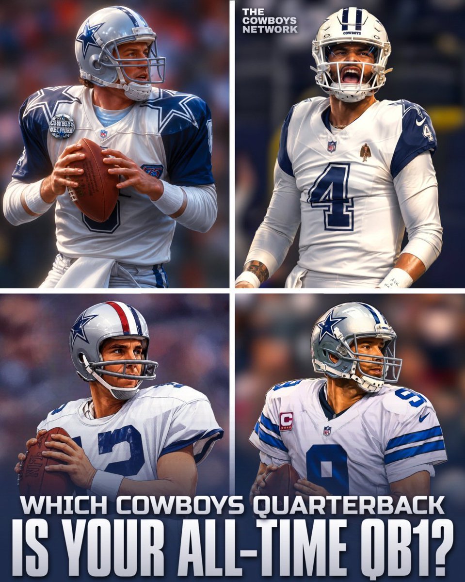 TheCowboysNet's tweet photo. Which #DallasCowboys quarterback is your All-Time QB1? https://t.co/Ee597WlDqQ