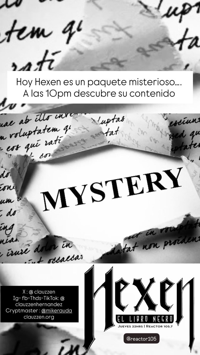 clauzzen's tweet photo. Hoy  #Hexen es un paquete misterioso…. 
A las 10pm descubre su contenido
@Reactor105 https://t.co/DCpmnPEdnw