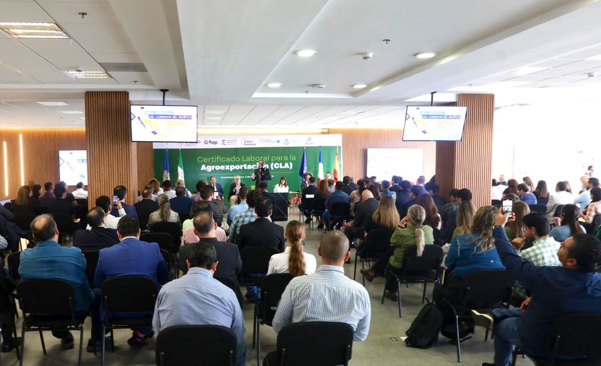UEenMexico's tweet photo. Durante la jornada, la @STPS_mx presentó el Certificado Laboral para la Agroexportación, desarrollado con asistencia técnica del Proyecto 🇪🇺#EU4DecentWork, ante representantes del sector productivo y de 13 Secretarías del Trabajo estatales. https://t.co/thACj2QT7a