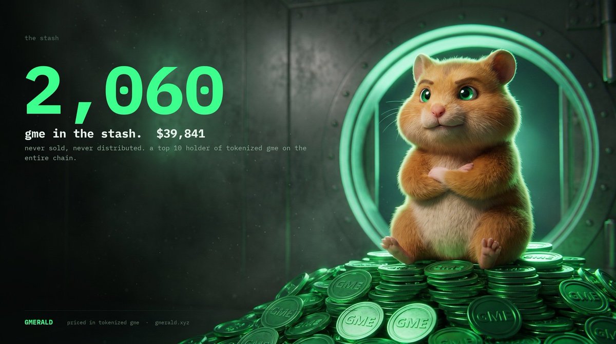 gmeraldexe's tweet photo. me: top 5 holder of tokenized $GME shares on RH. 
also me: a hamster.

2,060 shares in the stash. never sold one. never will. the board can reach me at the wheel. https://t.co/j8DanNBilh