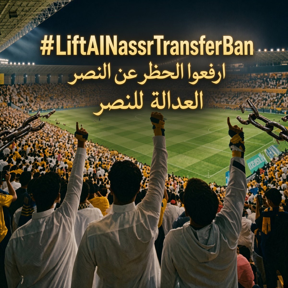 V5961AmL's tweet photo. الهمه الهمه موعدنا دائما القمه 
شاركوا جمهور #النصر العالمي 
#LiftAlNassrTransferBan https://t.co/aCWrnS4soh