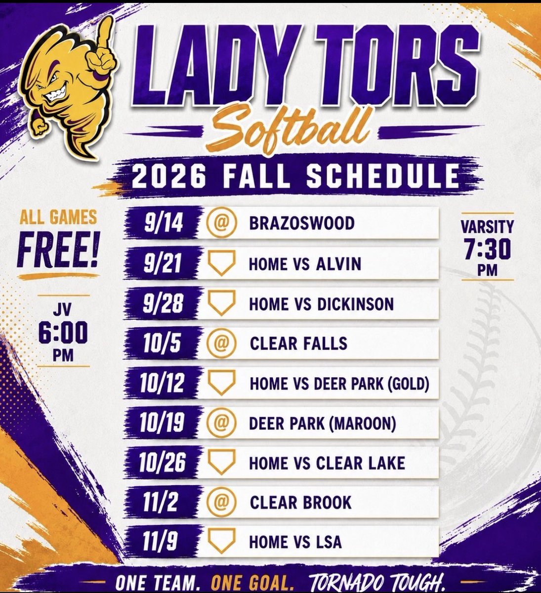 ZoeSimpson2029's tweet photo. Fall ๐ฅ Schedule! Weโre a young exciting team! Come out and see what the future holds! @Lady_Tors_Softb @StrykersFP @CMataStrykers @CatcherCartel #MataTraining #AllIn #BuiltForGreatness @GalvGameTime @GCWhitecapSB @Coachmwatkins1 @CoachOBrown @NationalScoutin @Top500scout https://t.co/E77tvPZQol