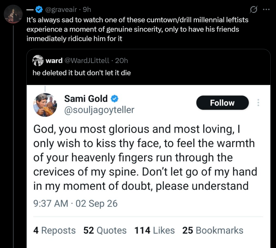 hastifliche's tweet photo. social medial sites are games with explicit scoring systems. they encourage and generally reward histrionic self-narrativization. it's bizarre to take the strings of text people produce in such an environment at face value, as if they're unmediated transcriptions of inner life https://t.co/GfcjQZSOGD