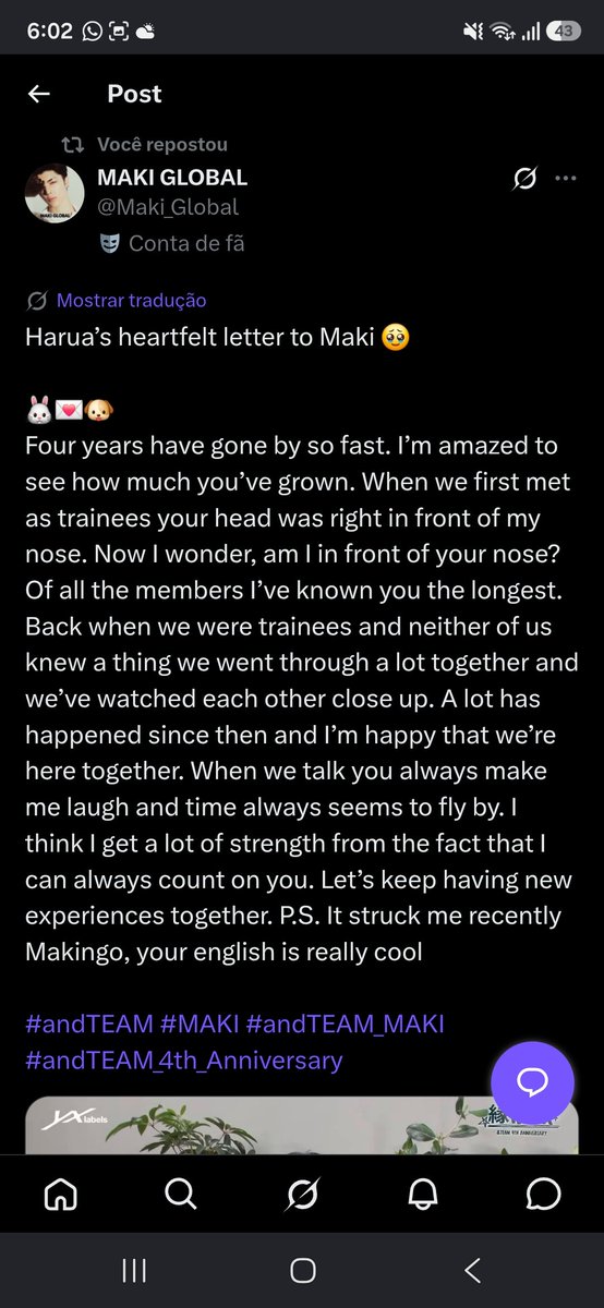 haruaning_megu's tweet photo. It bothers me a little that some of u cant see the beauty in what Rung wrote just bcuz he was so nervous that he started laughing, some are using it to say he dgaf about mak which is not true, if u actually pay attention to the ✉️ it is so cute, the have a beautiful friendship 💗 https://t.co/gy6XWBscCo