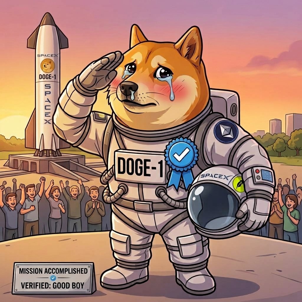 Doge1SPCX's tweet photo. Officially a verified good boy on X! 🍾

Thank you to all my believers. Sorry I'm a little bit emotional we got this far.

$DOGE-1 / $SPCX to the mooooon 🚀🌙 https://t.co/3XKx2d91JF