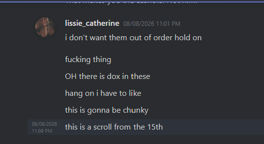 Oddestg1rl's tweet photo. Since you won't show the time stamps, you can also see I took about 5 minutes to respond and send it. Because I was cutting the video apart to remove the dox. https://t.co/7OhqzHWBg3